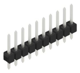 Pin header, 10 pole, pitch 2.54 mm, straight, black, 10048170
