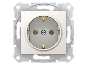 SEDNA Gniazdo pojedyncze z uziemieniem schuko zaciski bezgwintowe kremowe SDN3001823 SCHNEIDER ELECTRIC