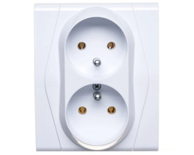 FESTA Gniazdo podwójne z/u 16A IP20 białe GPT-2x2P+Z 0872-00