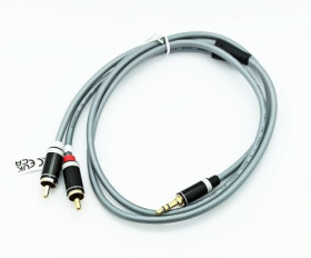 Przyłącze kablowe Jack 3,5mm / 2x RCA, długość 2,5m, slim