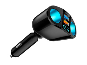 Rozgałęźnik zapalniczki samochodowej 2GN + 2xUSB-A 1xUSB-C