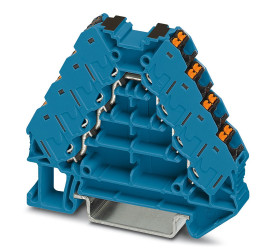 Kostka zaciskowa na szynie DIN Phoenix Contact 14 → 26AWGWciskane PTRV 4-PV BU/BK 17.5A 250 V