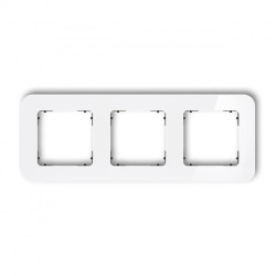 ICON Ramka uniwersalna potrójna zaokrąglona - efekt szkła (ramka: biała spód: czarny) 0-12-IRSZ-3