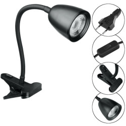 Lampka Biurkowa LED z klipsem na klips do blatu 4W 420lm 4000K Czarna 230V