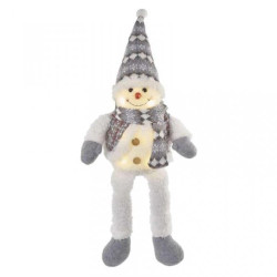 Dekoracje - LED siedzący bałwanek świąteczny, 21x12x31 cm, 3x AA ciepła biel, IP20 DCFW02