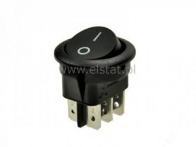 Przeł. kołys. 250V 10A ( okrągły ) 0-1 czarny 6p