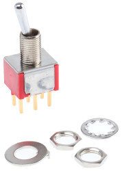 Przełącznik Wł.-wł. średnica wycięcia 6.35mm DPDT TE Connectivity Płytka drukowana długość przełącznika 10.41mm