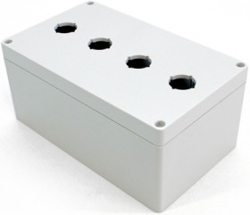 PC push button enclosure, (L x W x H) 201 x 119 x 89 mm, light gray (RAL 7035), IP66, 1554MPB4