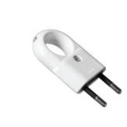 Wtyczka płaska biała z WTP2C 2,5A/250V ELGOTECH