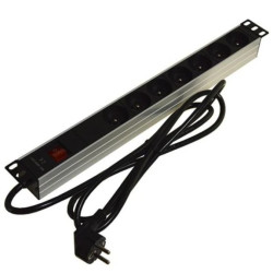 Listwa zasilająca RACK 19cali 1U 7 gniazd + wyłącznik