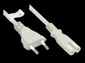 P0370-GR030 Euro plug type C to C7 , gray, 0.75 mm², 3 m
