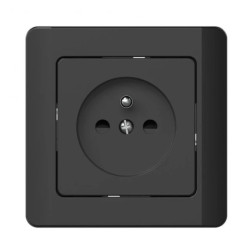 Gniazdo podtynkowe z uziemieniem, Silva, czarne / 46220