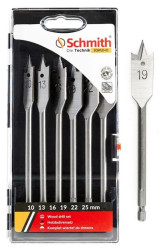 Wiertło do drewna łopatkowe piórowe wiertła 10-25mm zestaw 6szt. - Schmith