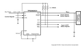 USB Type-C® source controller and 1.5A power switch