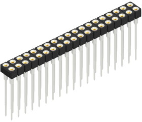 Socket header, 38 pole, pitch 2.54 mm, straight, 10042098