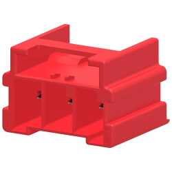 Socket header, 3 pole, pitch 6 mm, straight, red, 2-1969688-3