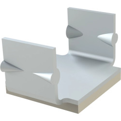 Flat cable clip, with adhesive film 1 mm, max. bundle Ø 25 mm, aluminum, natural, self-adhesive, (L x W x H) 13.7 x 9 x 6.4 mm,
