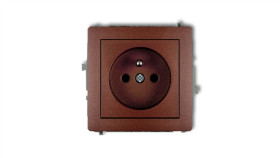Deco Gniazdo Pojedyncze Z/U 2P+Z Brązowy Metalik 9Dgp-1Zp
