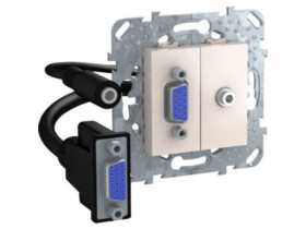UNICA Gniazdo HD15 + mini jack piaskowy MGU5.932.25ZD SCHNEIDER ELECTRIC