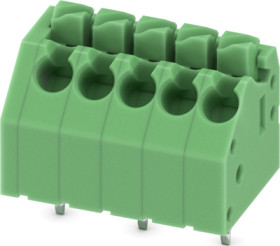 PCB terminal, 5 pole, pitch 3.5 mm, AWG 24-16, 8 A, push-in, green, 1985221
