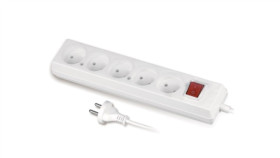 Przedłużacz Z Wyłącznikiem 5-Gniazd B/U 10A 1,5M /Omy 2X1/ Biały Ps-560Ws...