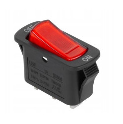16A 250V SPST ON-OFF Illuminated Rocker Switch 606C, Red