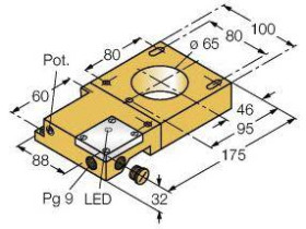 Turck Czujnik indukcyjny PNP, Przełącznik NI65R-S32SR-VP44X