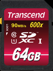 TS64GSDXC10U1 SDXC Card, 64GB Class10 UHS-I 600x Ultimate