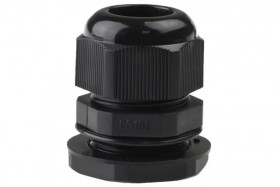 Dławica izolacyjna niepalna z przeciwnakrętką PG-11 czarna