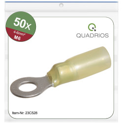 Quadrios 23C528 Terminal 6mm&#xB2; 6.5mm&#xD8; Yellow Insulated 50pcs