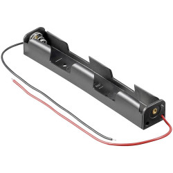 Goobay 11983 Battery Tray 2x AA 109x16.6x14mm 150mm Cables Black/Red