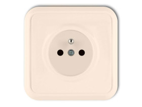 LIZA Gniazdo pojedyncze z uziemieniem beżowy 1GPT-1z KARLIK