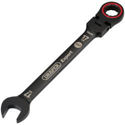 Draper Expert 03924 HI-TORQ&#xAE; Flexi Head Ratchet Spanner 17mm Black
