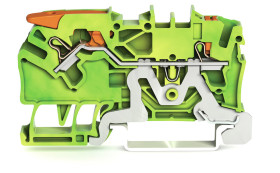 Listwa zaciskowa uziemienia WAGO poziomy: Pojedynczy 22 → 12AWGWciskany zacisk Cage Clamp TOPJOB S, 2102 raster: