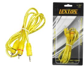 Kabel JACK 3,5mm - 2xRCA CHINCH AUX żółty (1,5m)