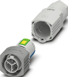 Plug, 2 pole + PE, push-in, straight, 1088672