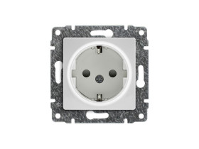 VENA Gniazdo pojedyncze Schuko z przesłoną torów prądowych bez ramki biały 510441 KOS
