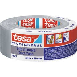 tesa 66462-00003-00 Duct Tape Pro-Strong Grey 50mx50mm Repair Tape