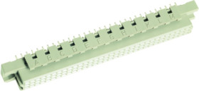 Female connector, type C, 96 pole, a-b-c, pitch 2.54 mm, solder pin, straight, gold-plated, 09037966824