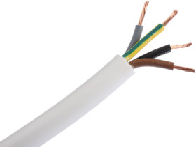 Kabel zasilający 4 Core PVC Sheath Biały 7.04mm od , 300 V, 500 V
