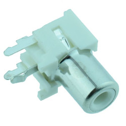 White RCA Right Angle PCB Phono Socket