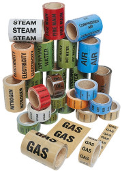 Taśma do oznaczania rur Zielony PP, winyl, text Mains Water, Dim. W 150mm x L 33m RS PRO