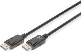 Connection cable, 3 m, black, DisplayPort 1.2 plug, straight to DisplayPort 1.2 plug, straight, DB-340100-030-S