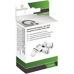 Quadrios 2102CA131 Cable Gland Set M20 PA66 Light Grey Waterproof Box