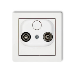 DECO Gniazdo antenowe RTV końcowe w szeregu gniazd przelotowych 6dB biały DG6K