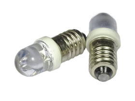 Żarówka LED E10 biała zimna 3V 0.3W