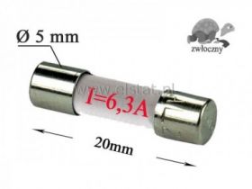 6,3A bezpiecznik ceramiczny; zwłoczny; 5x20mm