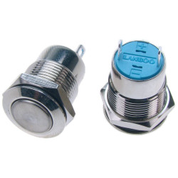 Przycisk PW12P metal/12mm/2p NO wandaloodporny chwilowy 2A/250V