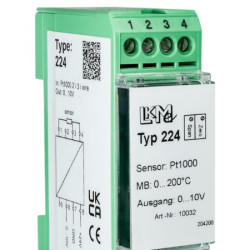 Przetwornik temperatury wy: Pt1000 we: 0 do 10 V 15 → 26 V AC/DC, 15 → 35 V AC/DC