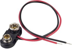 Klips baterii TRU COMPONENTS 18-0094 1 x Blok. 9 V , złącze zatrzaskowe, (D x S x W) 24.5 x 11.8 x 7.3 mm